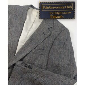 Vintage Polo University Blazer Sports Jacket USA Made Burlap Confetti 40R‎ 42"